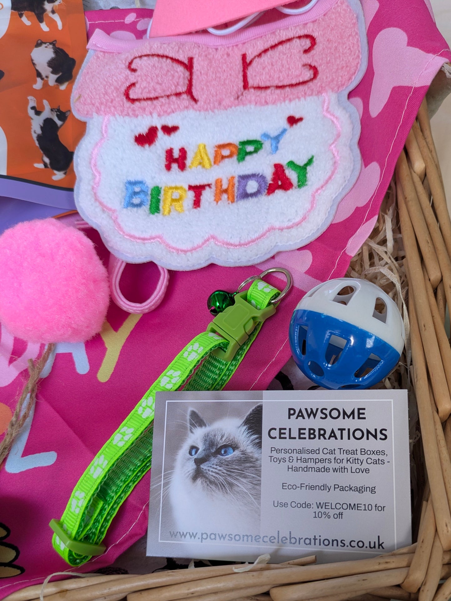 Luxury Cat Birthday Gift Box with Treats and Toys - Personalised