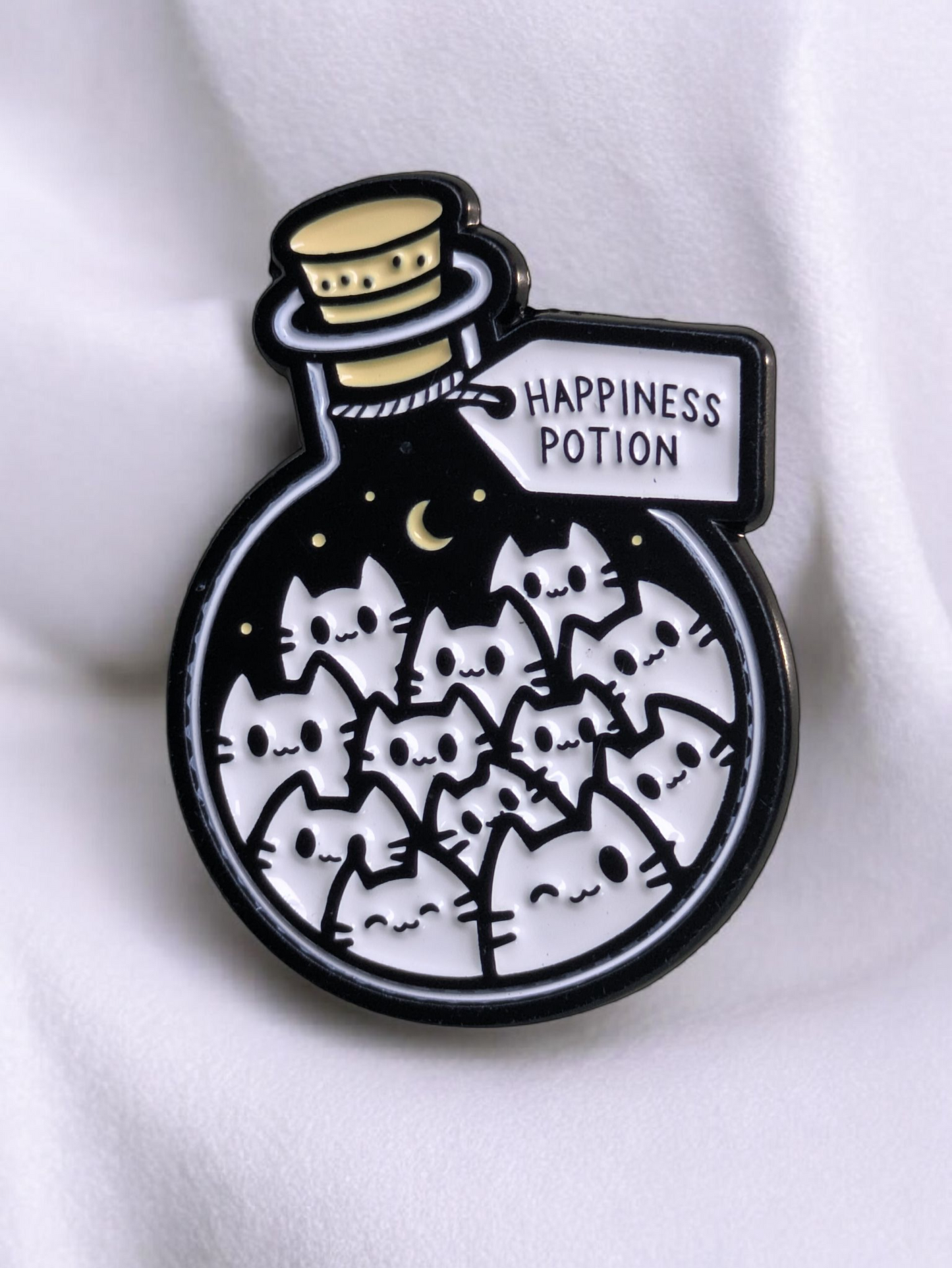 Enamel Cat Pin Badge, Kawaii, Positive Mental Health, Whimsical Accessory, Good Vibes