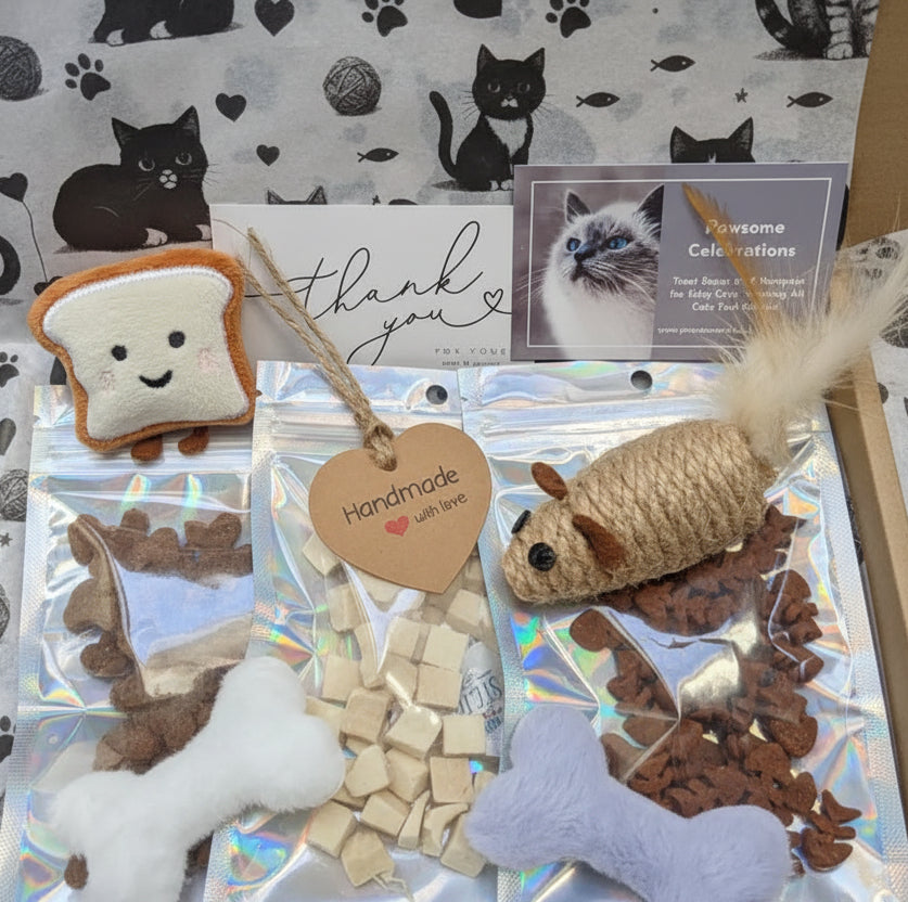 Grain-free treats for cats, with toys - 100% chicken fillet, sardine treats, and duck and raspberry treats