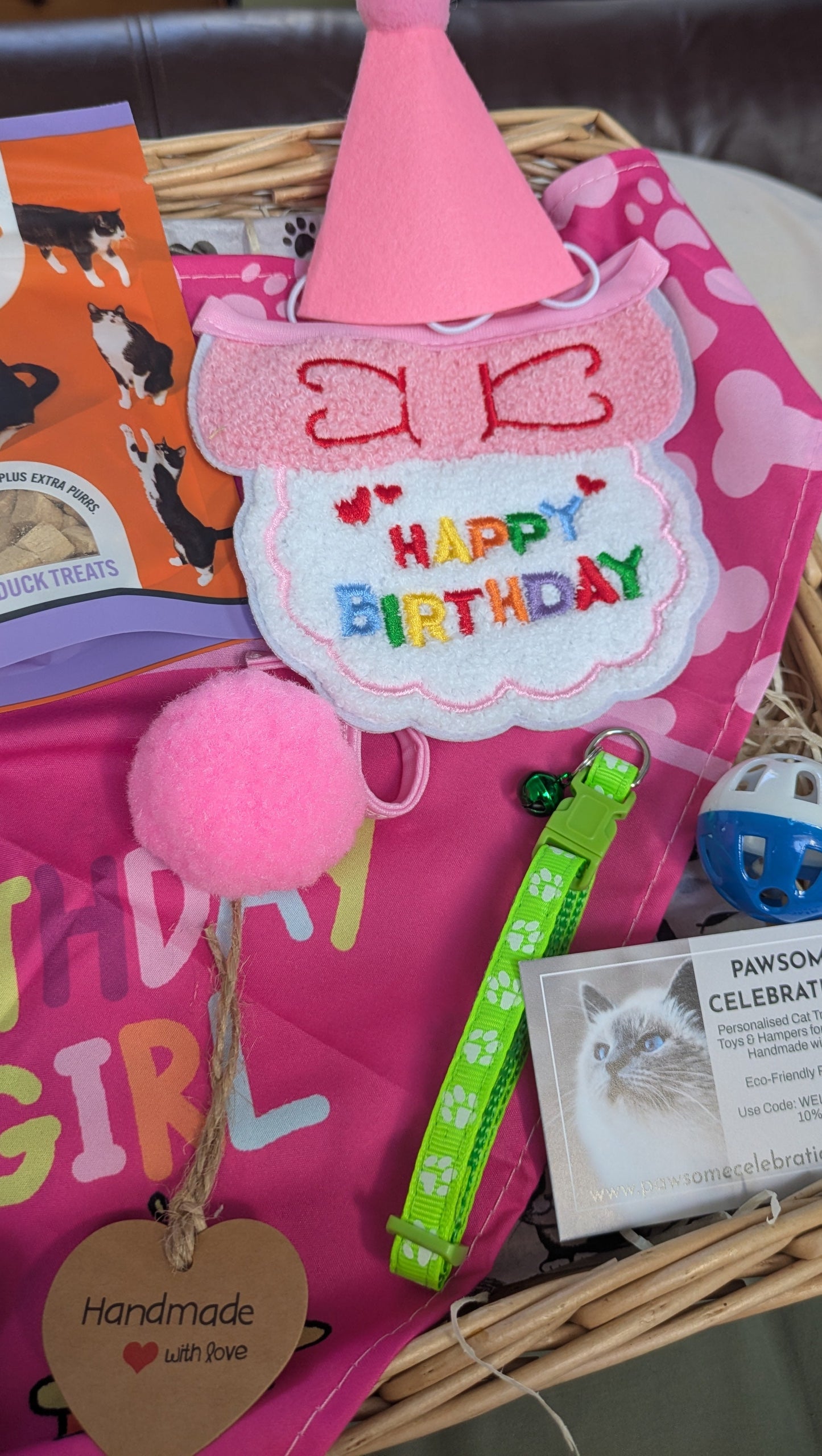 Luxury Cat Birthday Gift Box with Treats and Toys - Personalised
